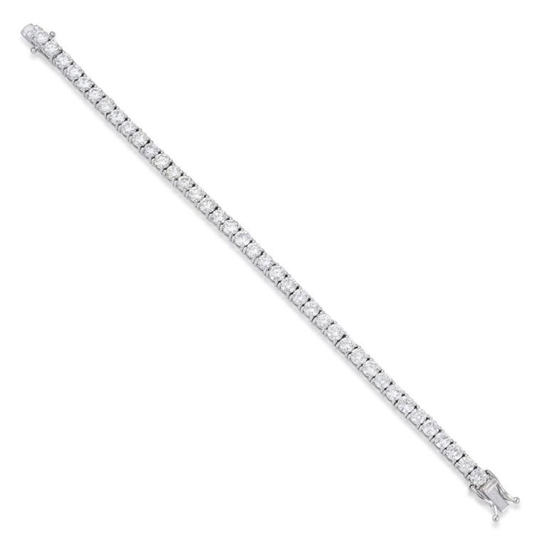 14k White Gold Diamond Line Bracelet