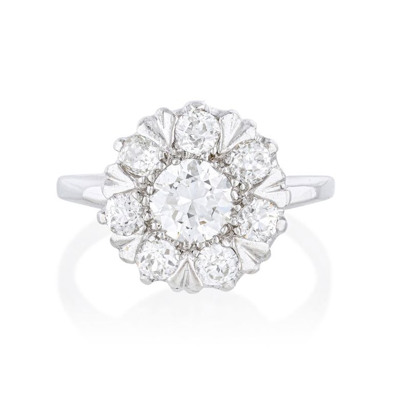 Platinum Diamond Cluster Ring