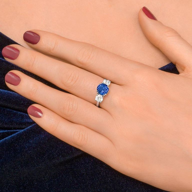 18k Gold Burmese Sapphire and Diamond Ring