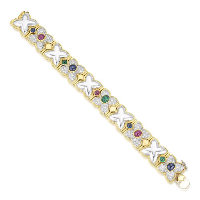 18k Gold Multi-Gemstone Bracelet
