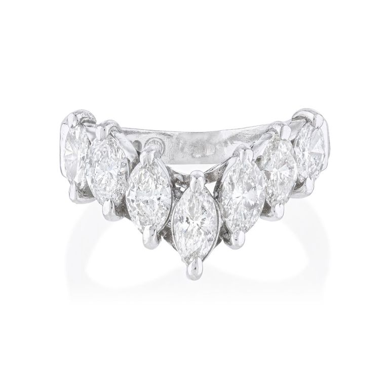 Platinum Marquise Diamond Band
