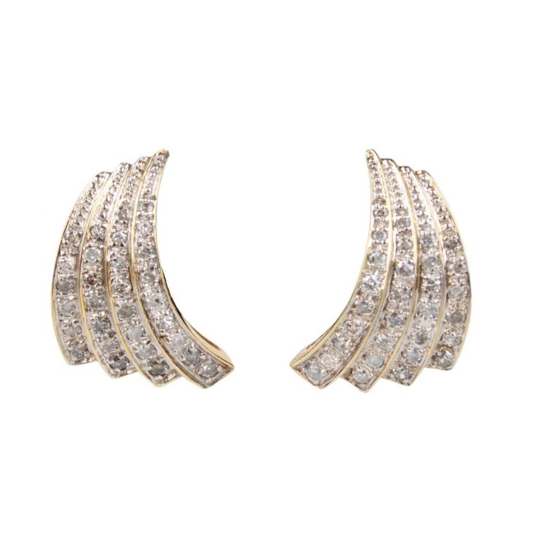 14k Yellow Gold Diamond Earrings