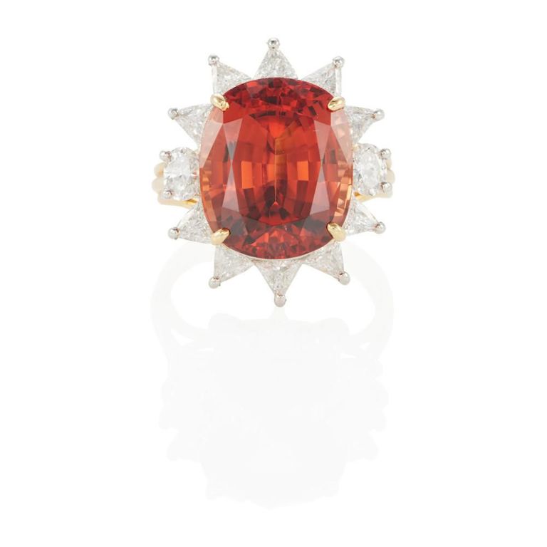 Garnet and Diamond Ring