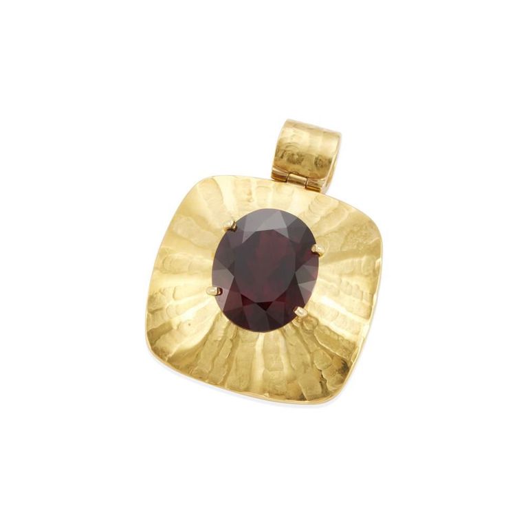 20k Gold Rhodolite Garnet Pendant
