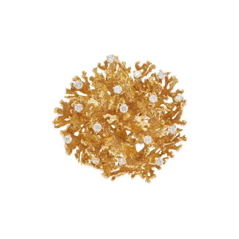 18k Gold Diamond Pendant-Brooch