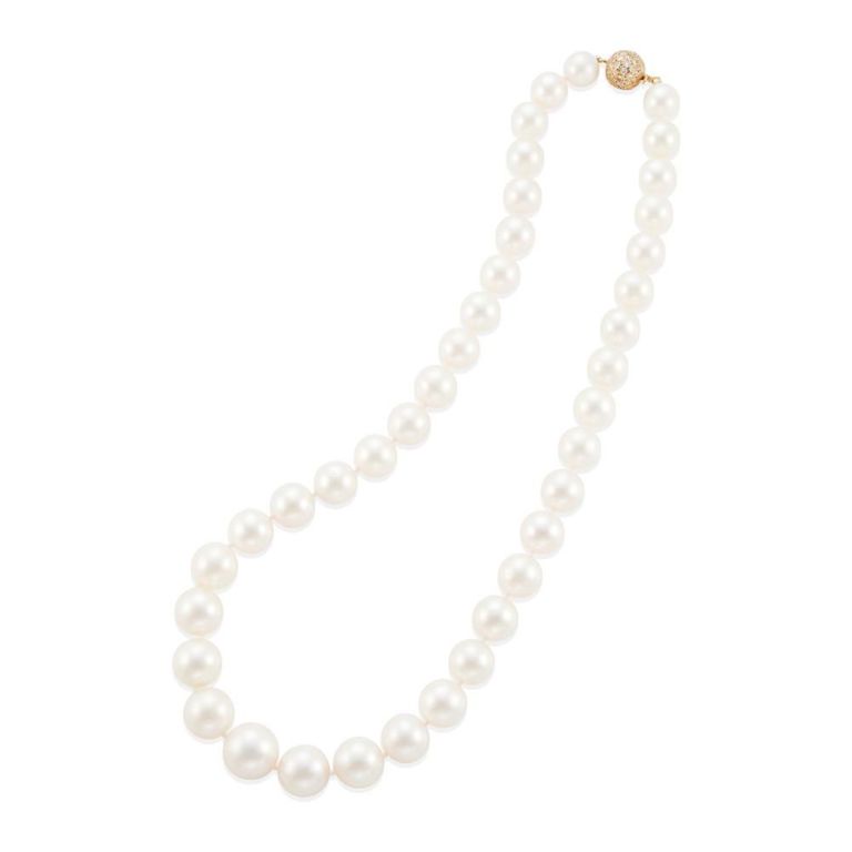 Cultured Pearl and Diamond Necklace