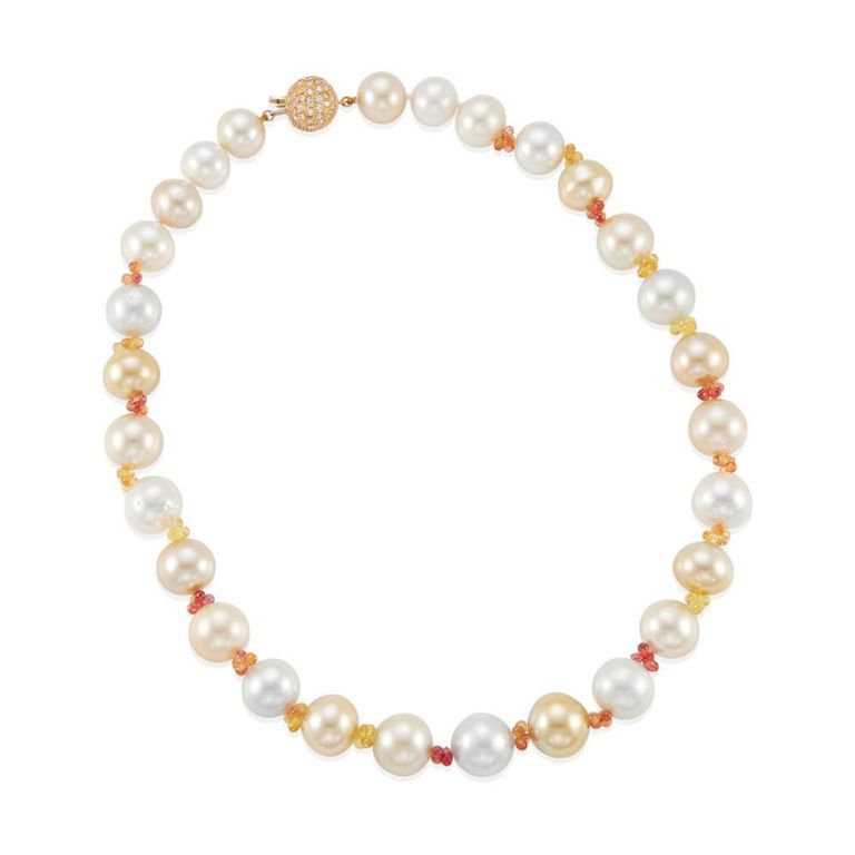 Cultured Pearl and Diamond Necklace