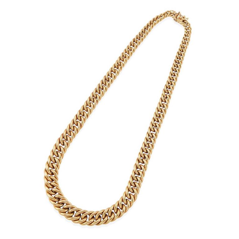 14k Gold Curb Link Necklace