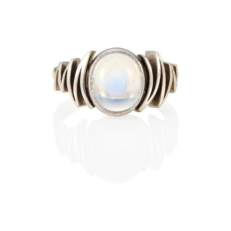 18k Two-Tone Gold Moonstone Ring