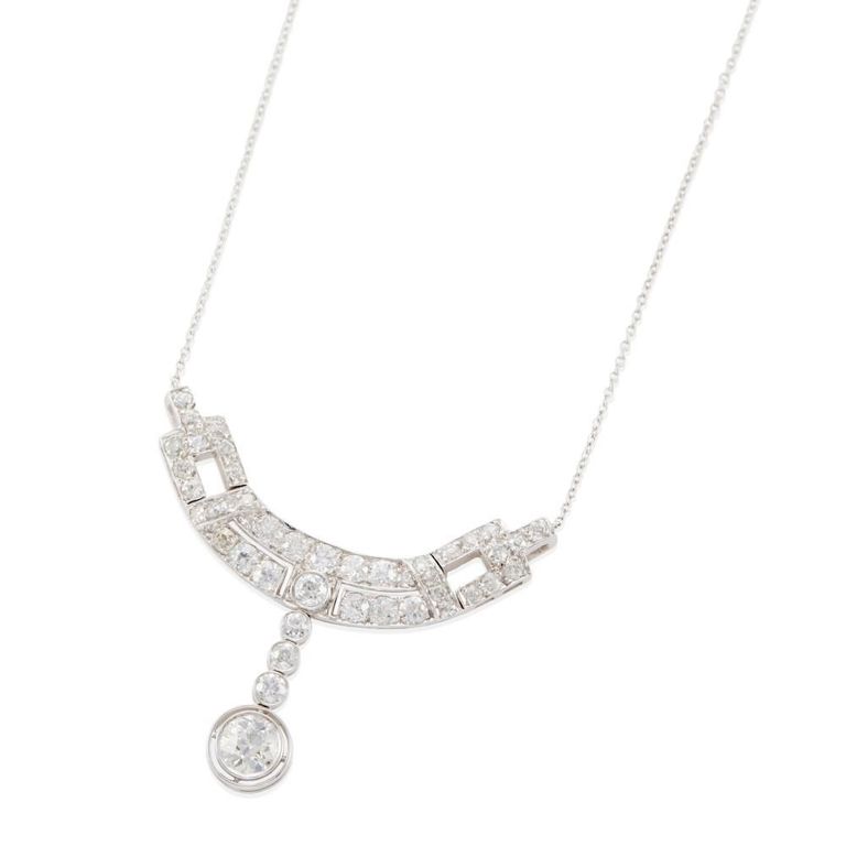 Platinum Diamond Collar Necklace