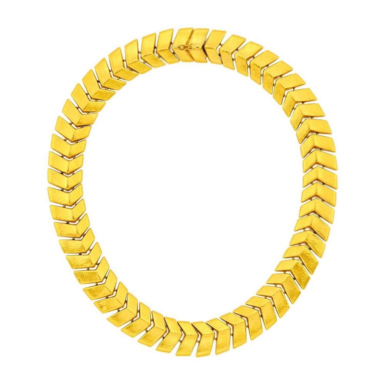 18k Gold Hammered Necklace