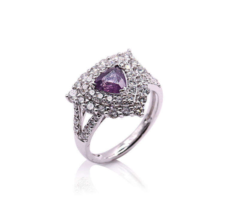 Platinum Kashmir Sapphire and Diamond Ring