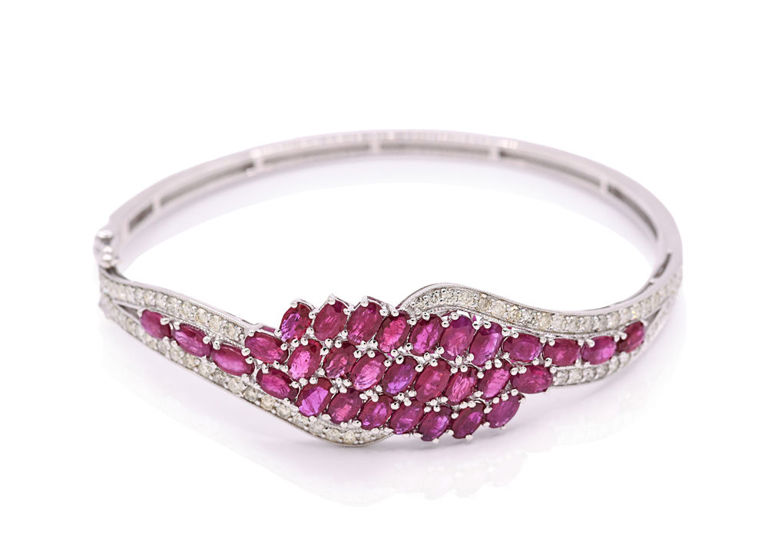 Ruby and Diamond Bangle Bracelet