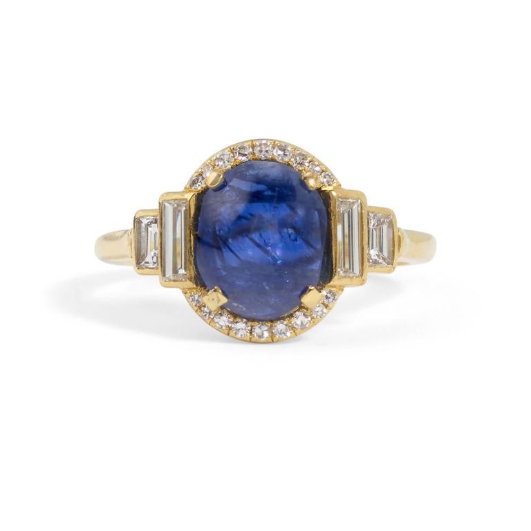 18k Gold Sapphire and Diamond Ring