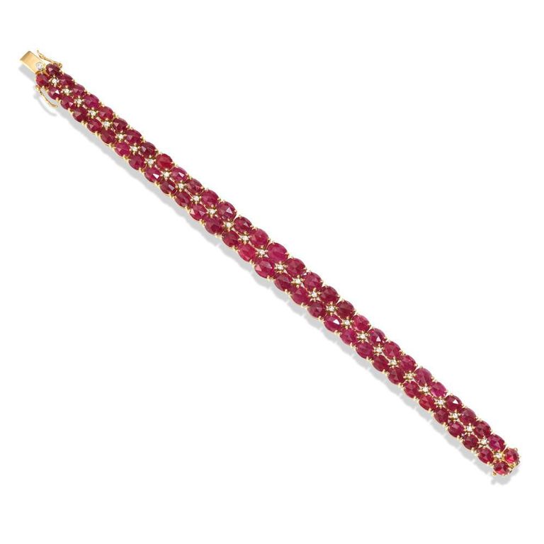 18k Gold Ruby and Diamond Bracelet