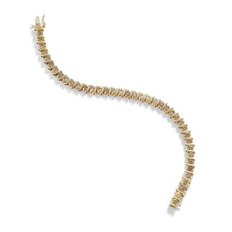 14k Gold Brown Diamond Line Bracelet