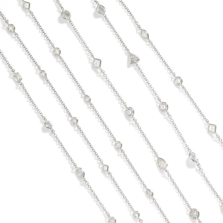 14k White Gold Diamond Longchain Necklace