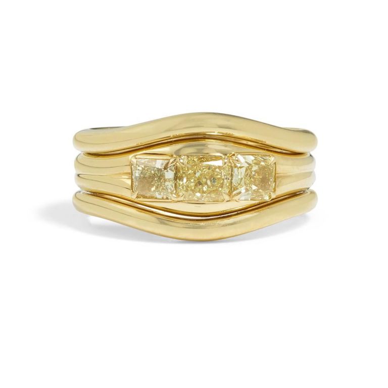 18k Gold Yellow Diamond Ring