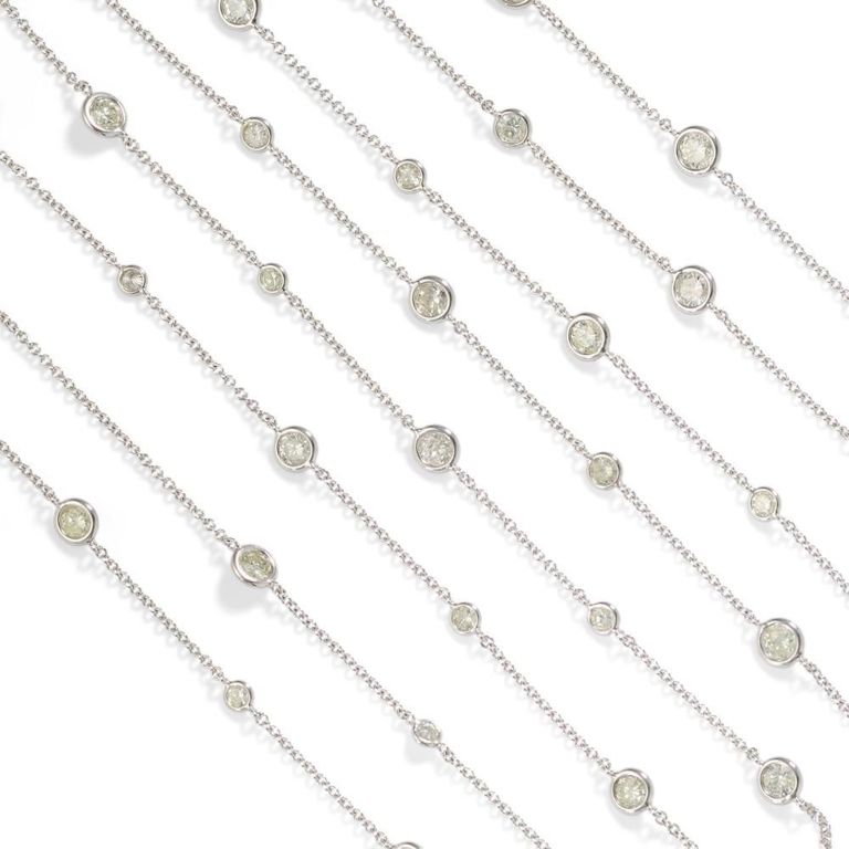 14k White Gold Diamond Longchain Necklace