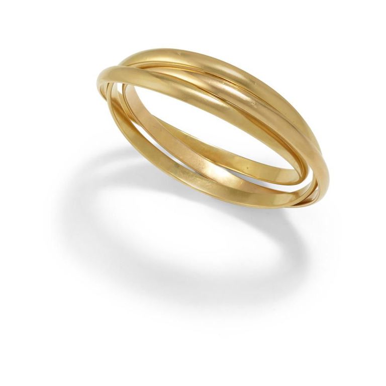 18k Bi-Color Gold Bangle Bracelet