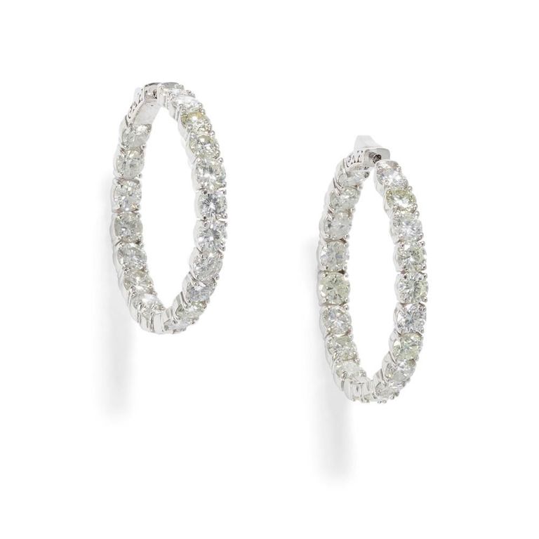 14k White Gold Diamond Earrings