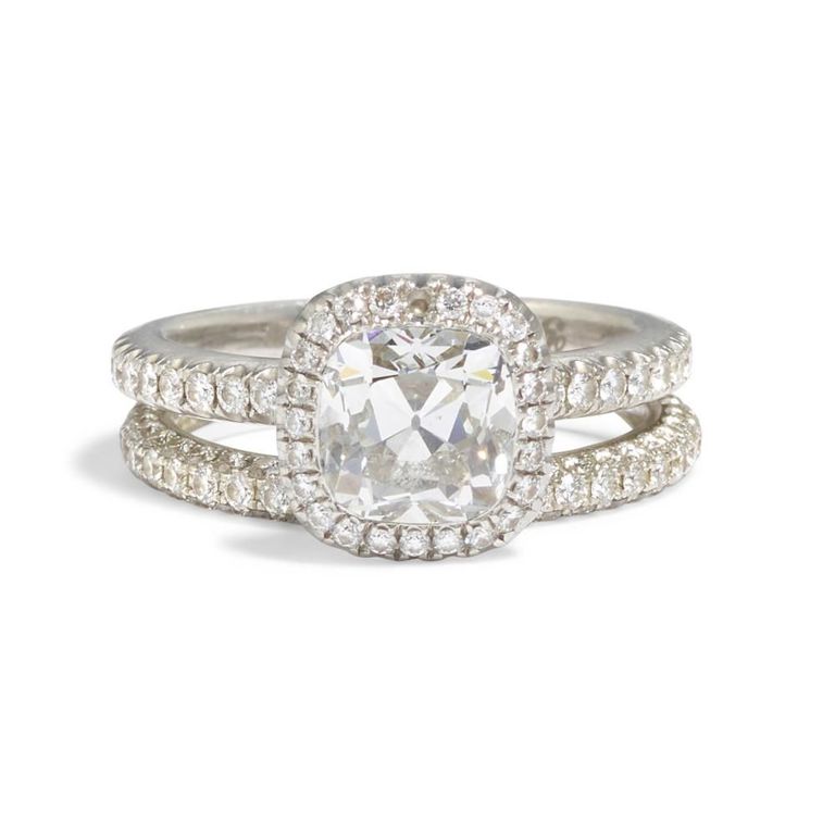 Platinum and 18k Gold Diamond Eternity Rings