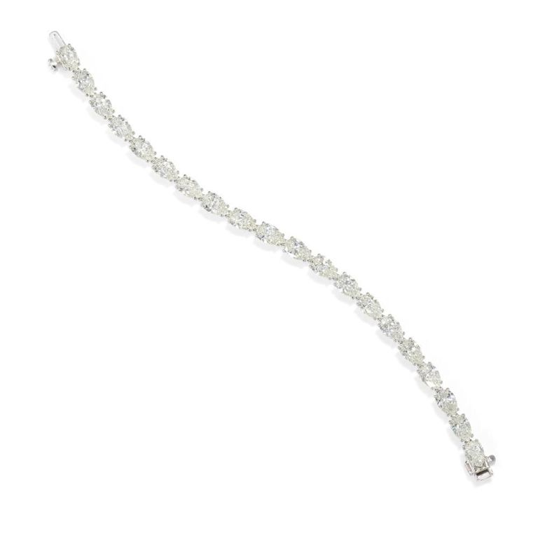 18k White Gold Diamond Line Bracelet