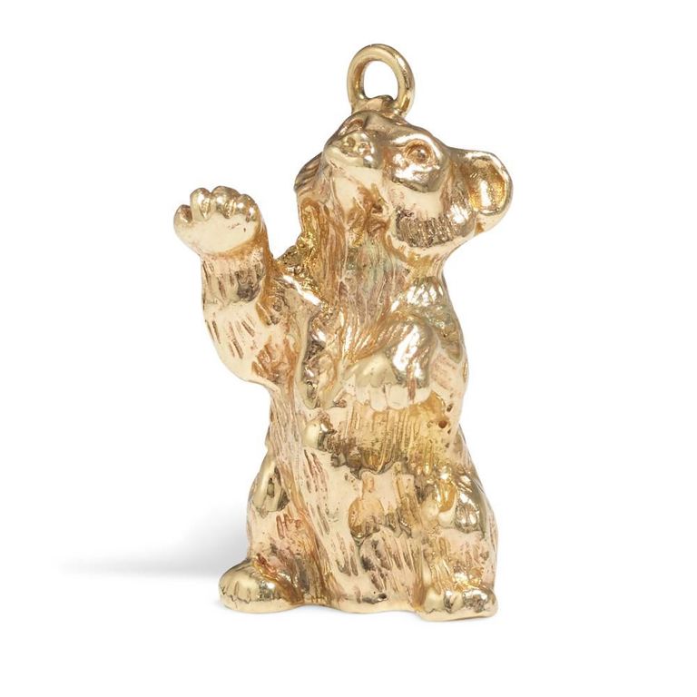 14k Gold Bear Charm Pendant