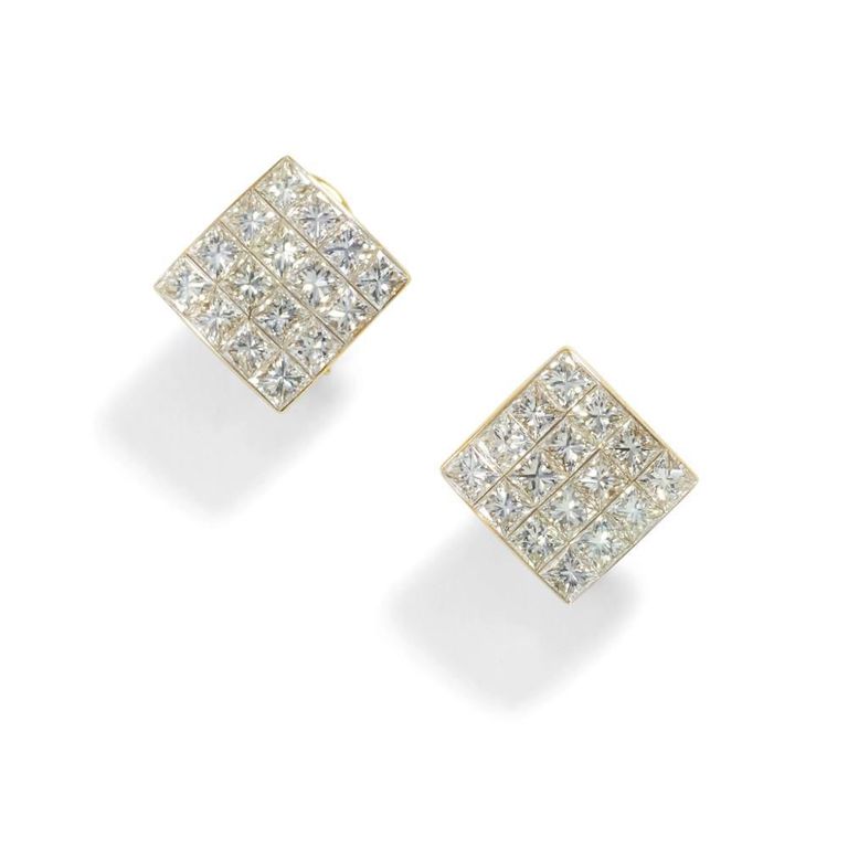 18k Gold Diamond Earclips