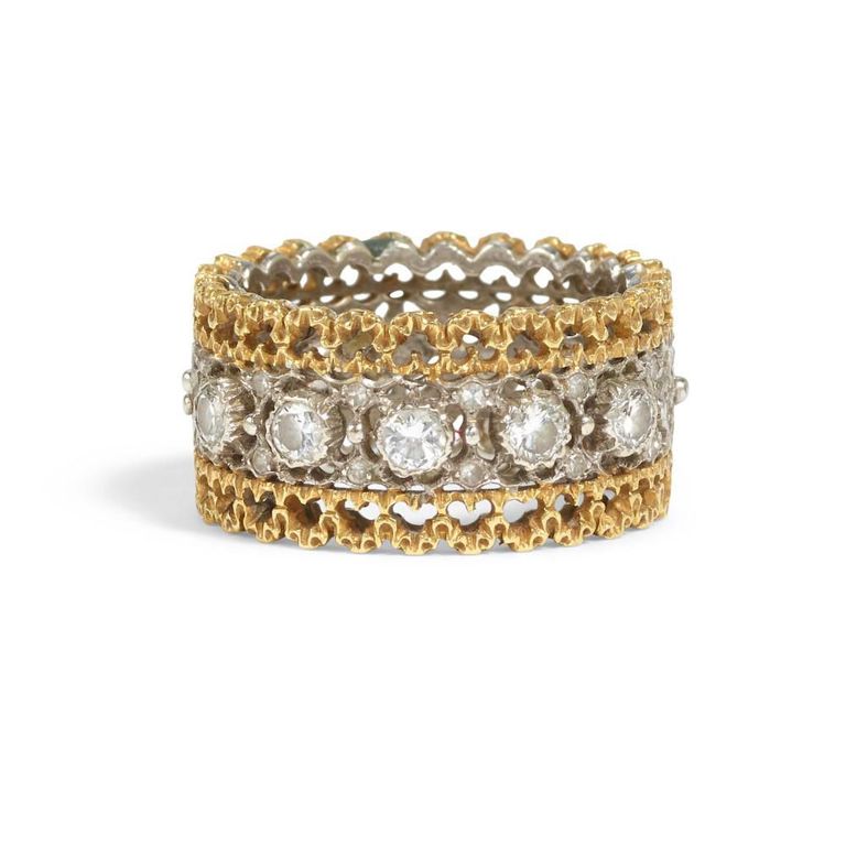 18k Bi-Color Gold Diamond Ring