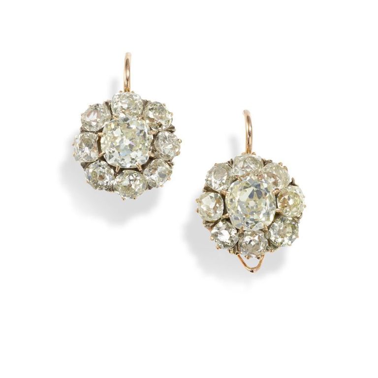 18k Rose Gold Diamond Earrings