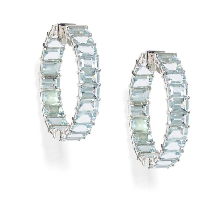 18k White Gold Aquamarine Earrings