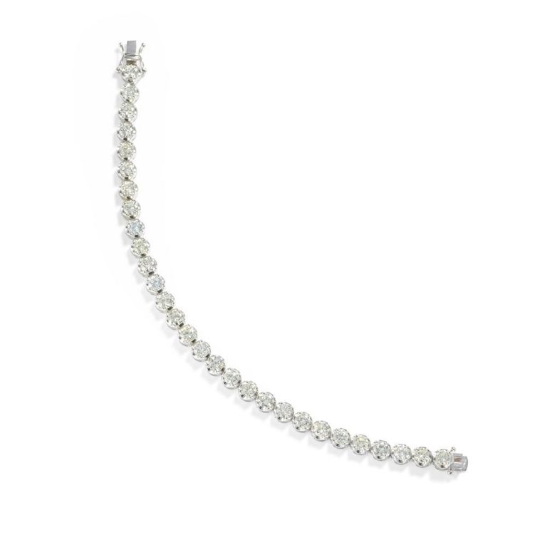 14k White Gold Diamond Line Bracelet