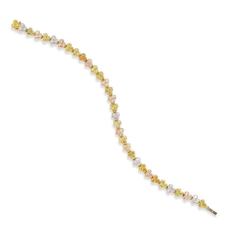 18k Bi-Color Gold and Platinum Diamond Bracelet