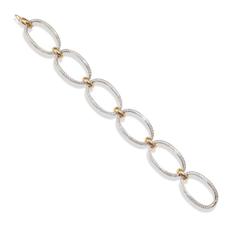 18k Bi-Color Gold Diamond Bracelet