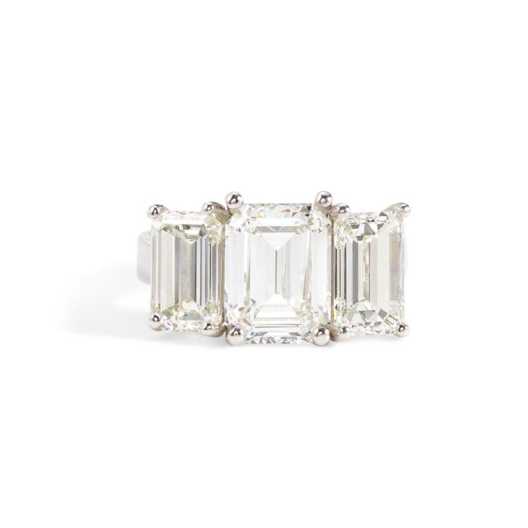 Platinum Three-Stone Diamond Ring
