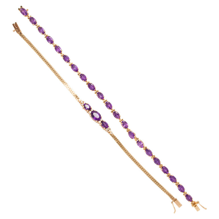 14k Gold Amethyst Bracelets
