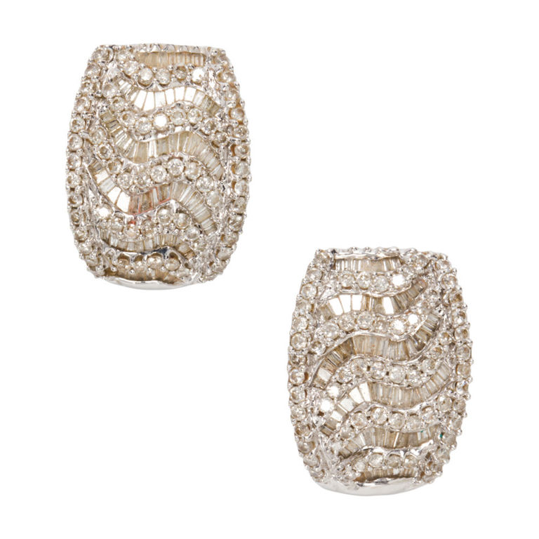 14k White Gold Diamond Earrings