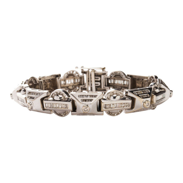 14k White Gold Diamond Bracelet