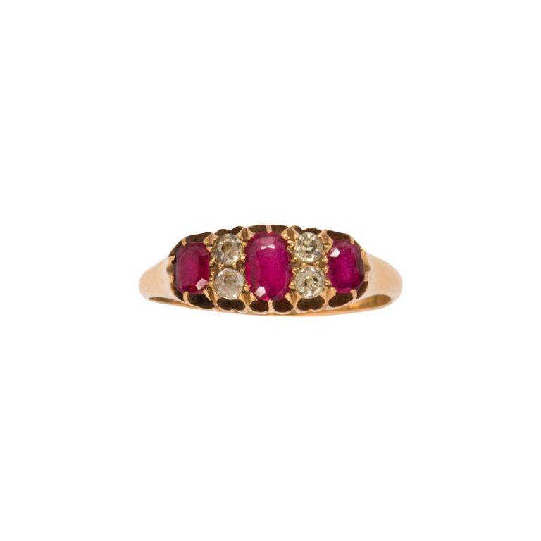 18k Gold Ruby and Diamond Ring