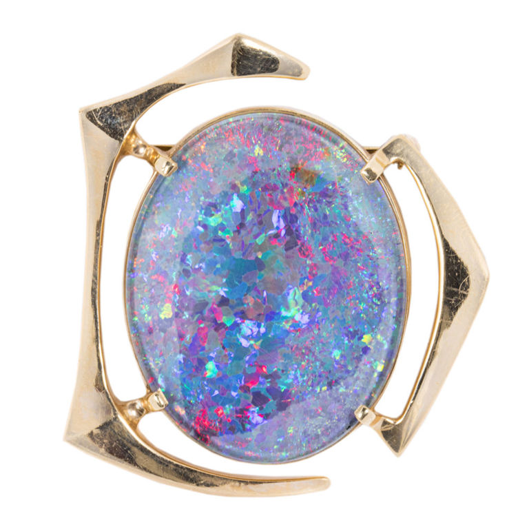 14k Gold Opal Brooch