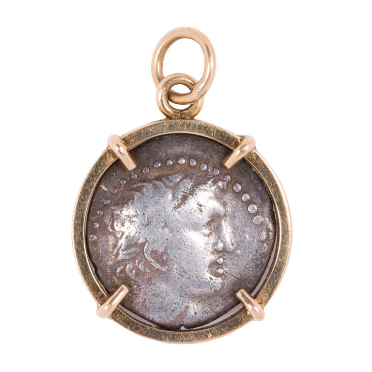 14k Gold Ancient Coin Pendant
