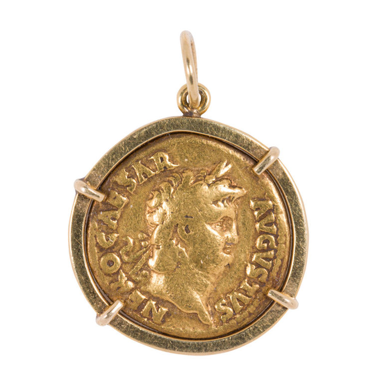 14k Gold Roman Coin Pendant