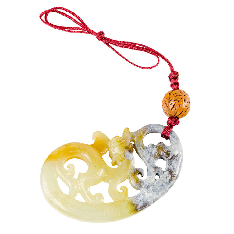 Celadon Jade Chilong Pendant