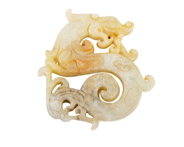 Chinese Hardstone Dragon Pendant