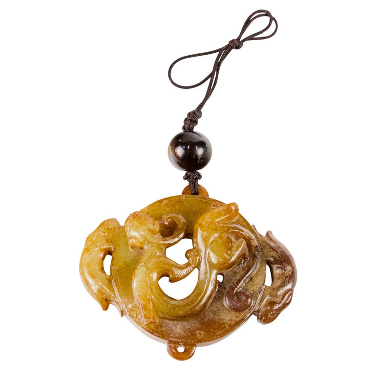 Chinese Russet Jade "Chilong" Pendant