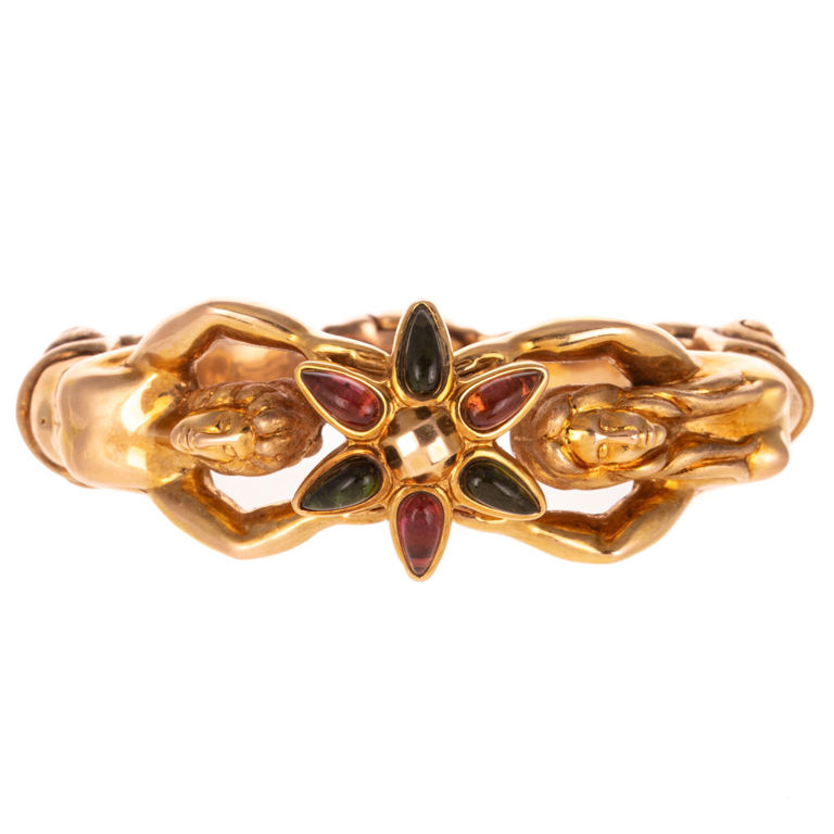 14k Yellow Gold Tourmaline Mermaid Bracelet