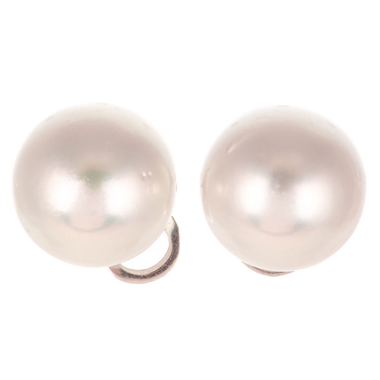 14k White Gold Pearl Stud Earrings