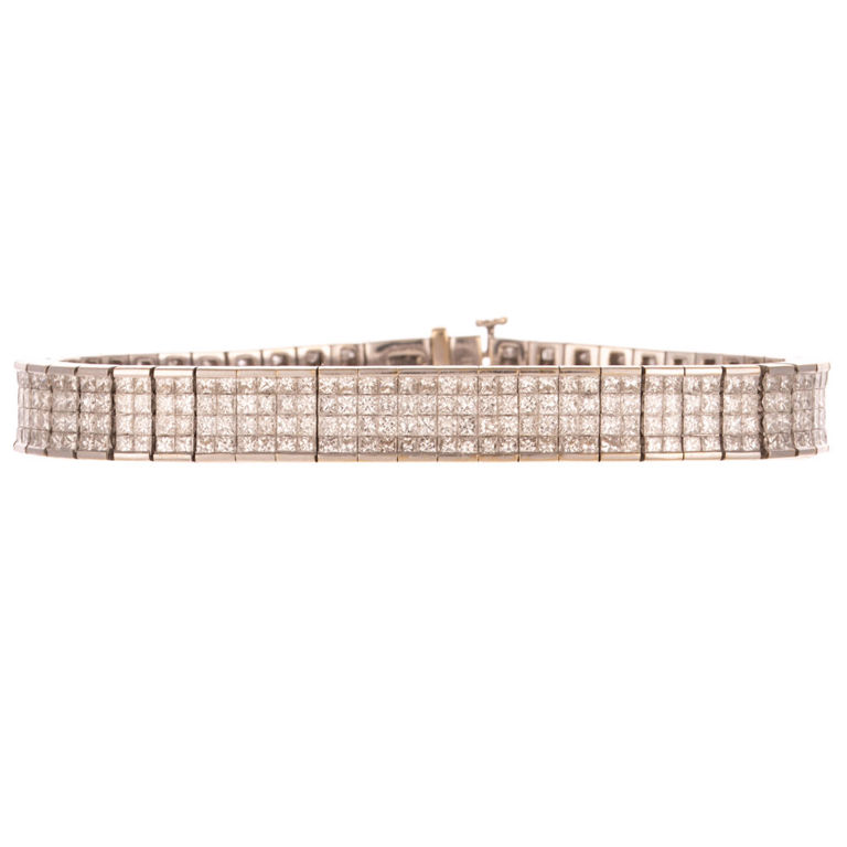 18k White Gold Diamond Articulated Bracelet
