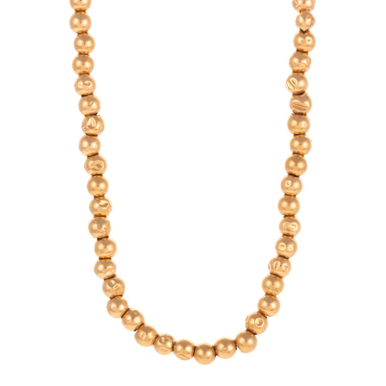 14k Yellow Gold Bead Necklace